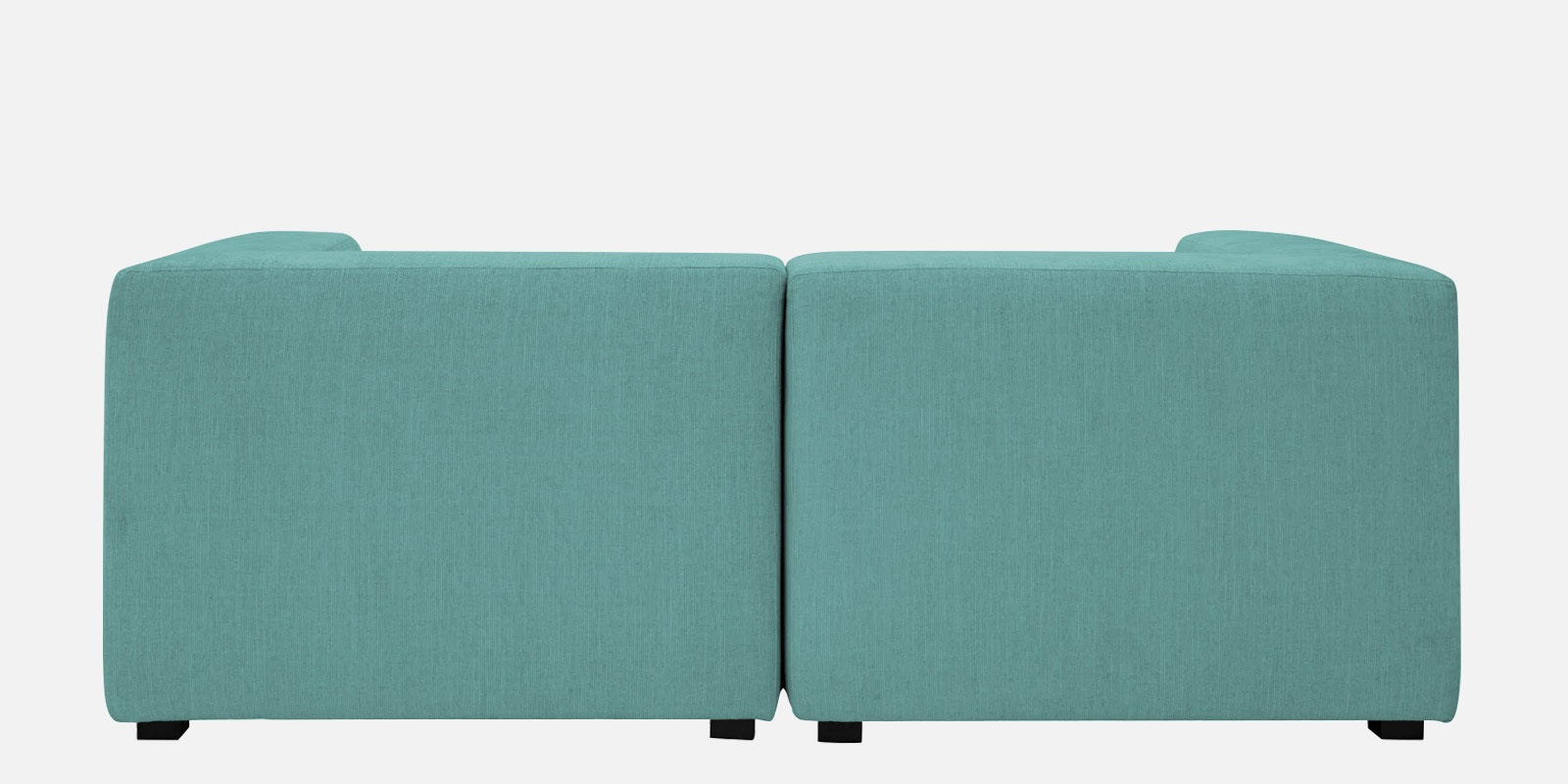 Dora Velvet RHS Sectional Sofa (2+Ottoman Lounger) In Barmunda Aqua Colour - Febonic Living