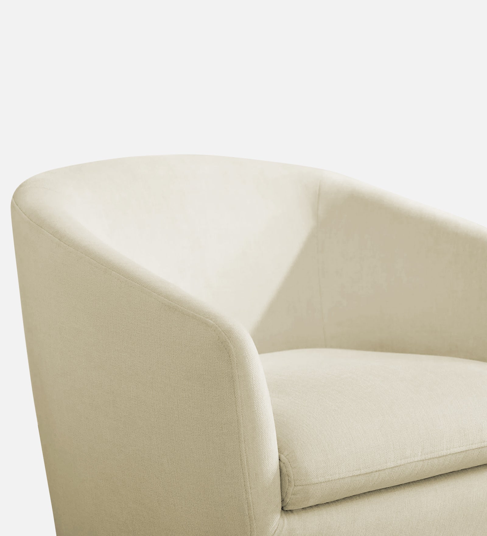 Haddie Velvet Swivel Chair In Warm White Colour - Febonic Living