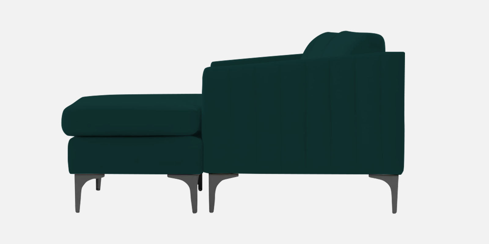 Haru Fabric RHS Sectional Sofa (2+Lounger) In Forest Green Colour - Febonic Living