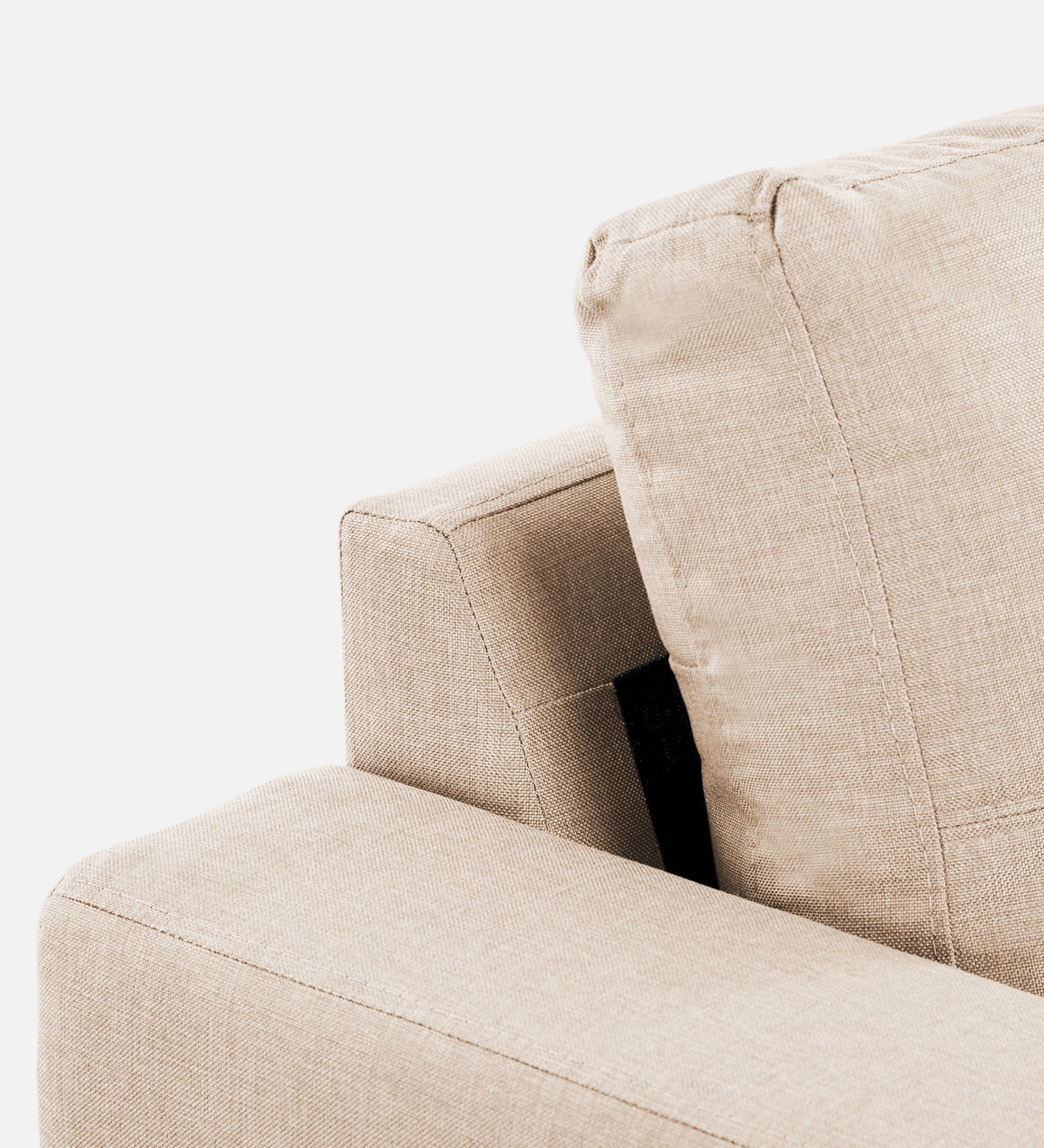 Perry Fabric 1 Seater Sofa In Woom Beige Colour - Febonic Living