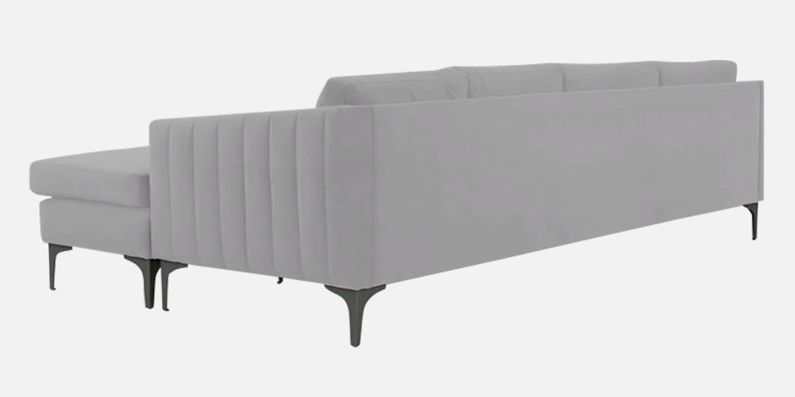 Haru Fabric LHS Sectional Sofa (3+Lounger) In Concrete Grey Colour - Febonic Living