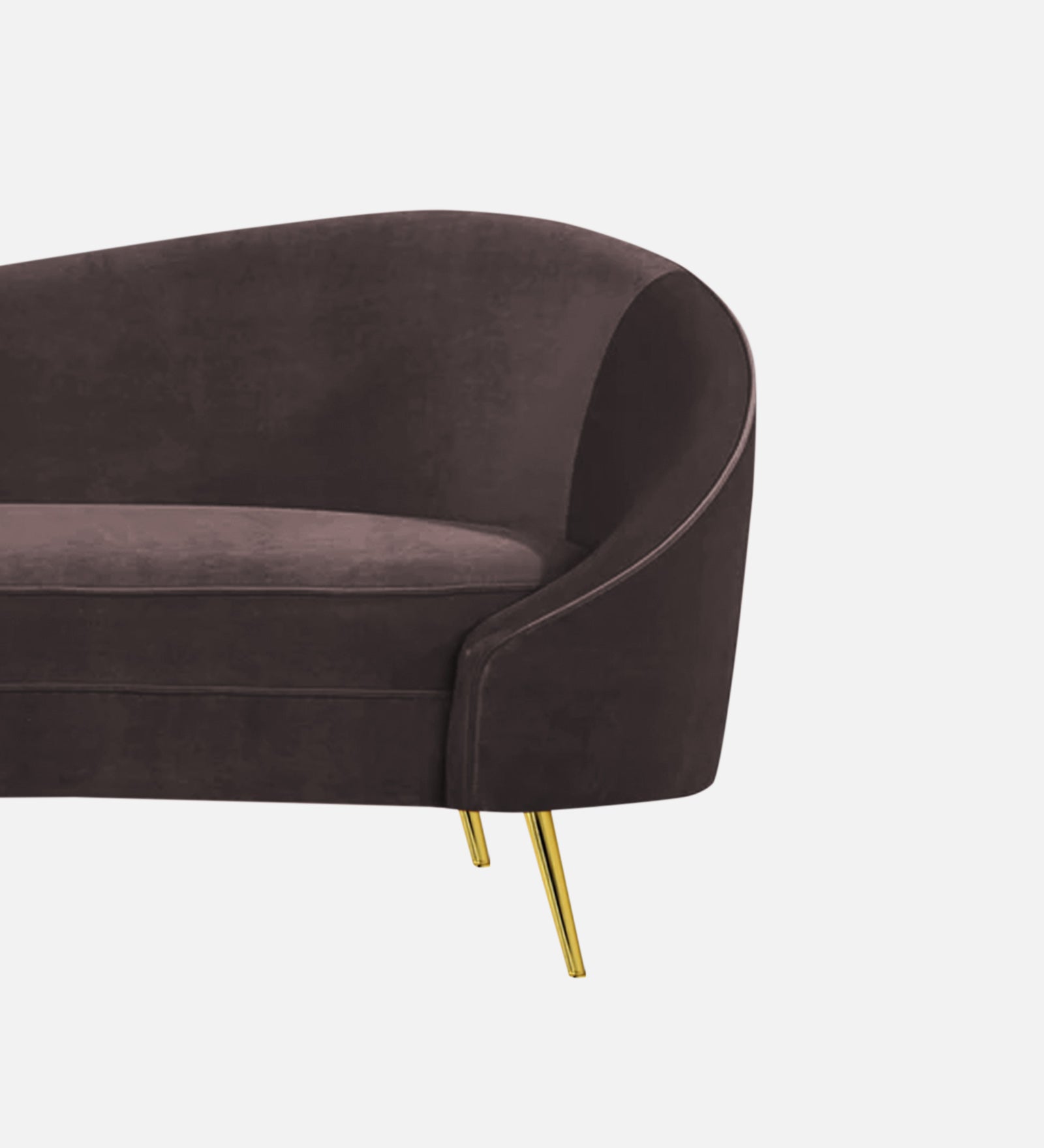 Cely Velvet LHS Chaise Lounger In Mocha Brown Colour - Febonic Living