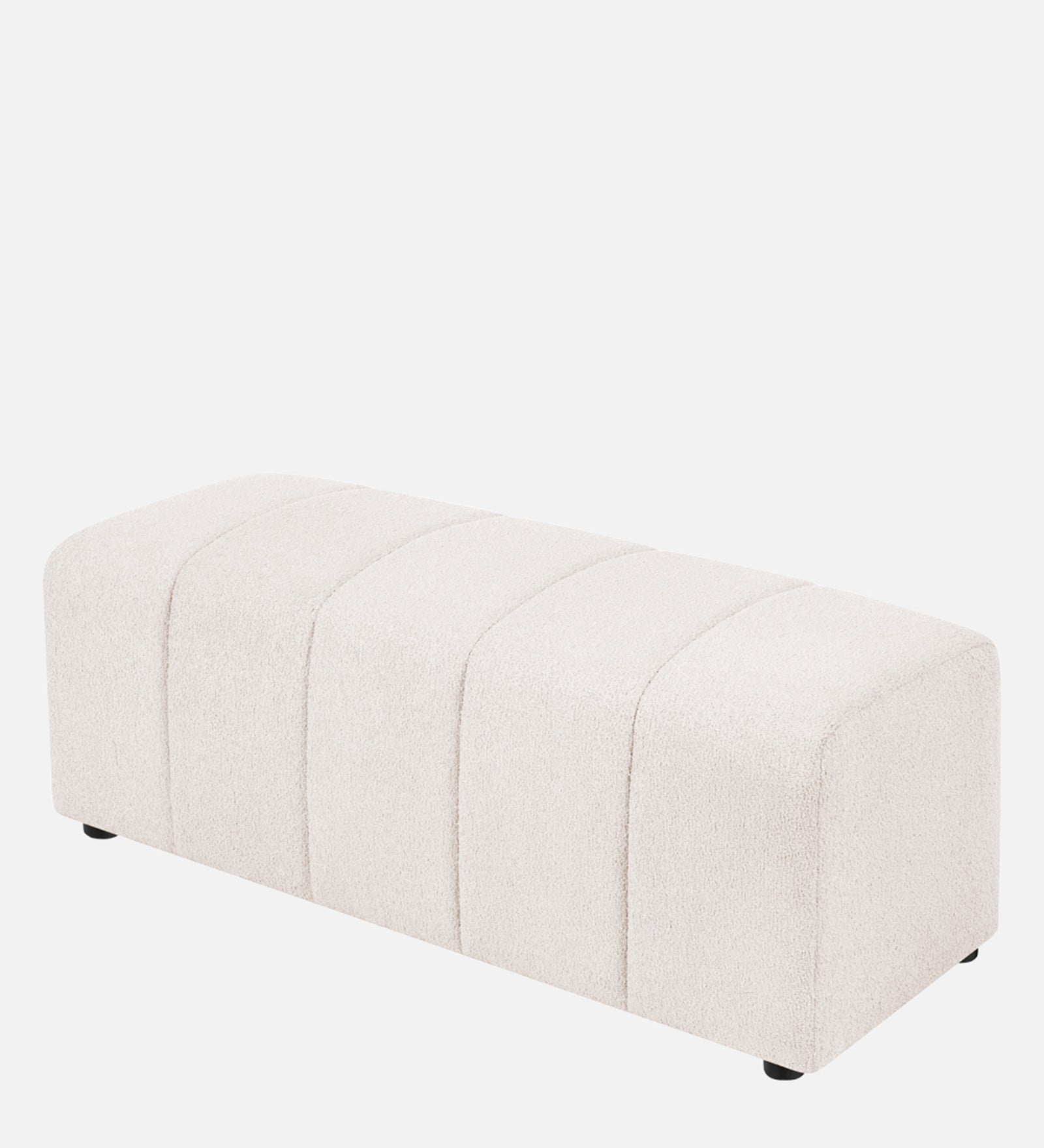 Rexi Boucle Fabric Bench In Bright White Colour - Febonic Living