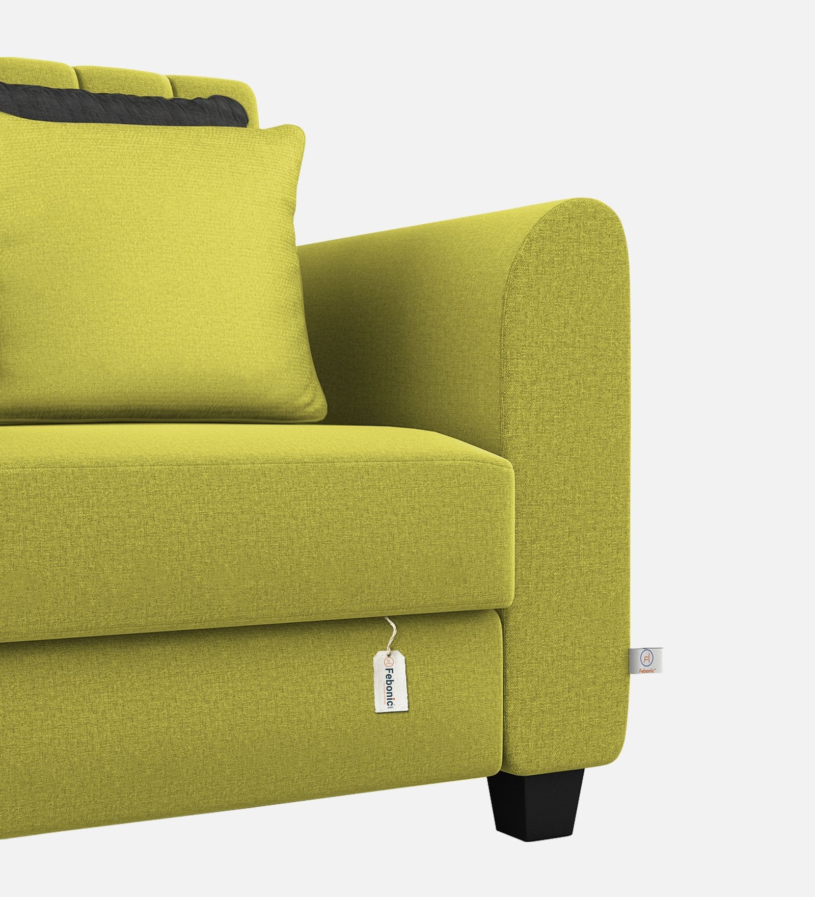 Cosmic Fabric 1 Seater Sofa In Parrot Green Colour - Febonic Living