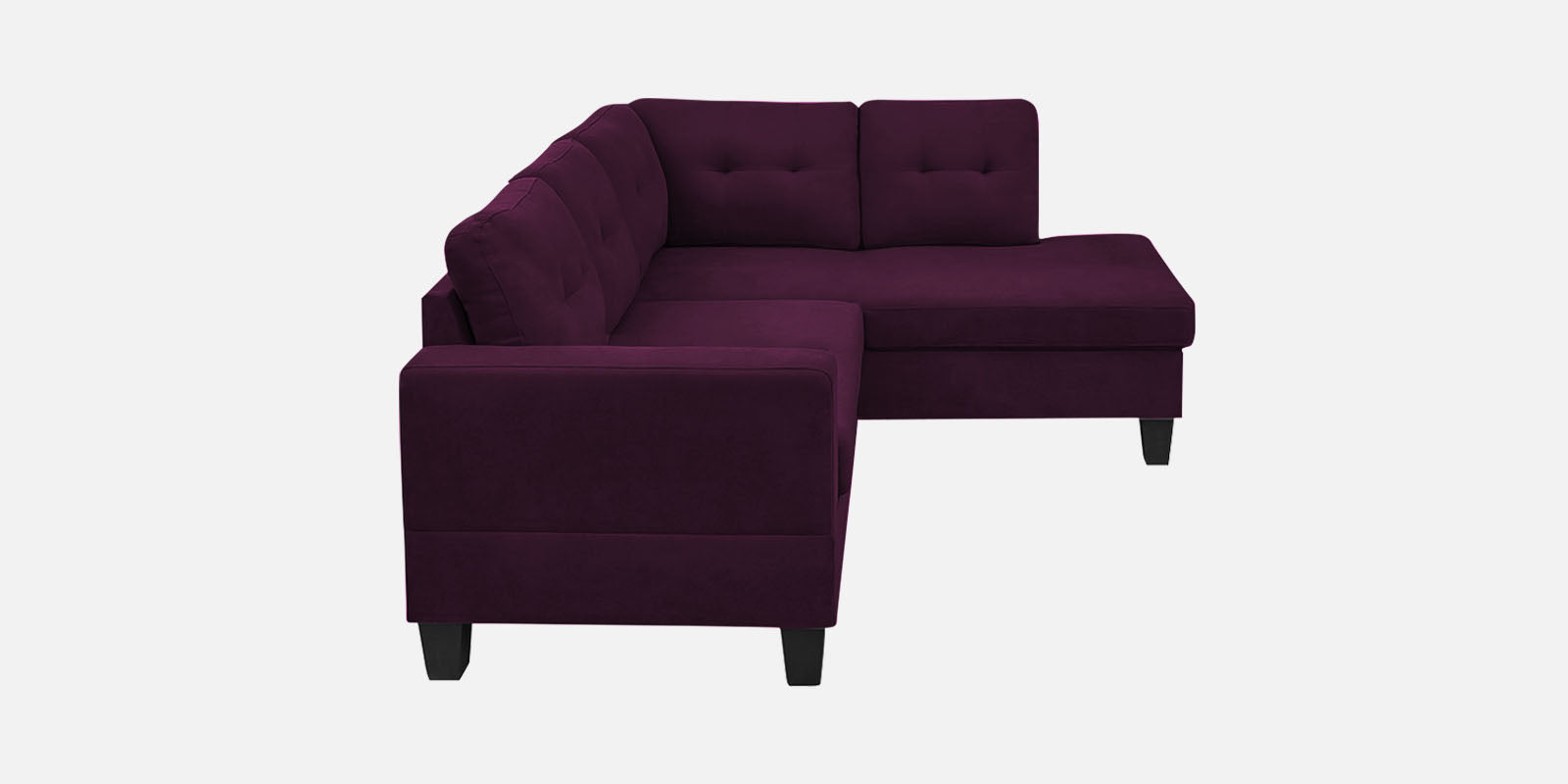 Thomas Fabric LHS Sectional Sofa (2+Lounger) In Greek Purple Colour - Febonic Living