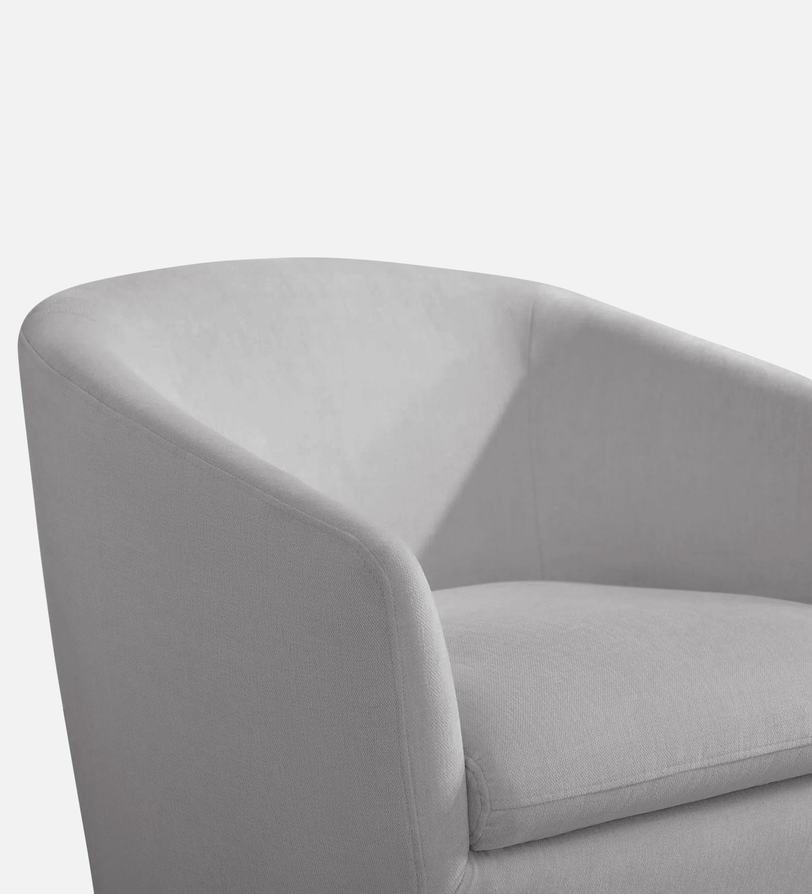 Haddie Velvet Swivel Chair In Light Grey Colour - Febonic Living