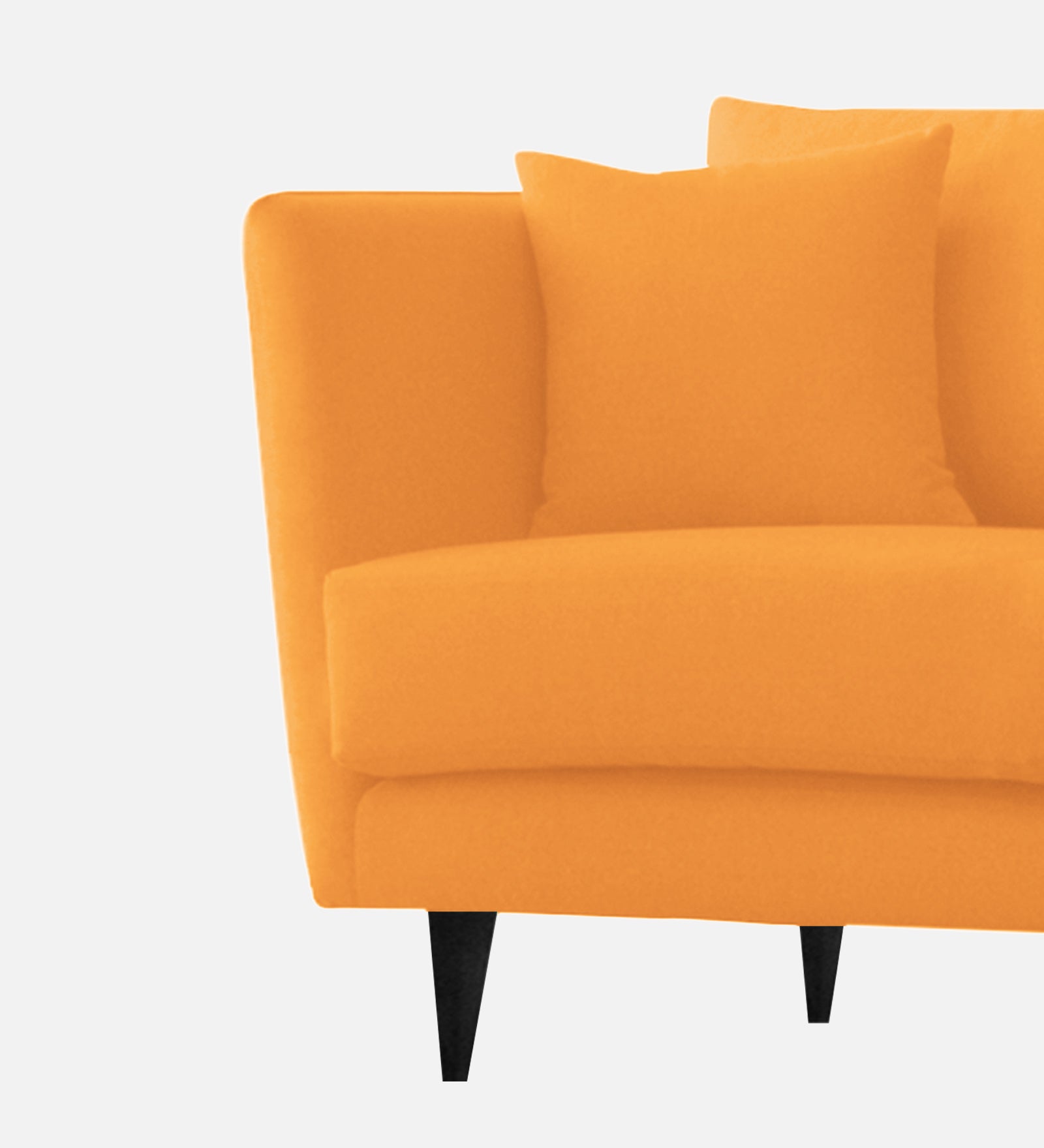 Norway Velvet 1 Seater Sofa In Tangerine Orange Colour - Febonic Living