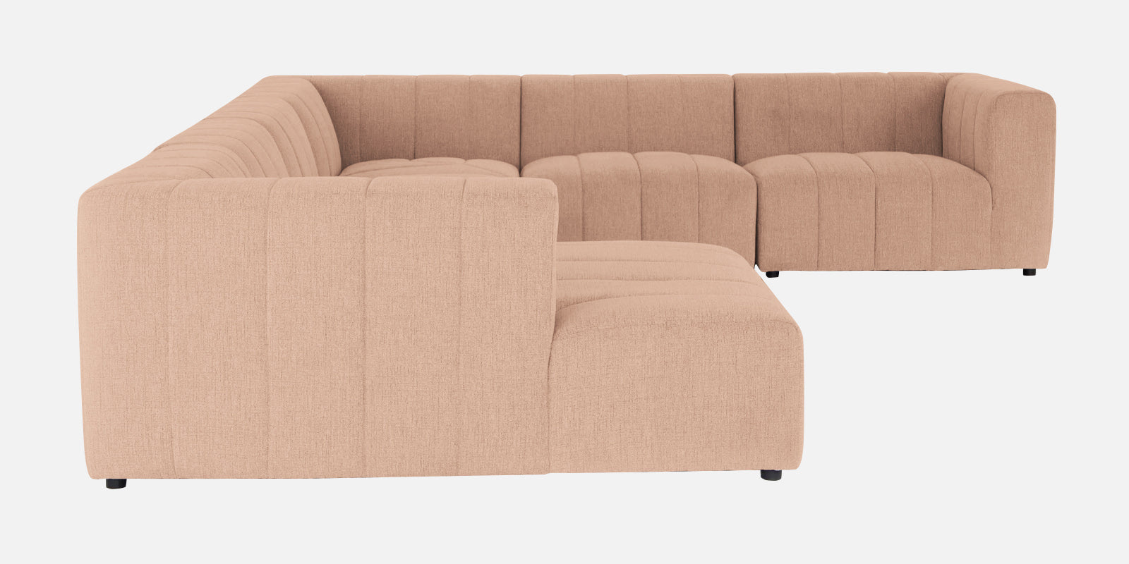 Damo Fabric RHS 8 Seater Corner Sofa In Cosmic Beige Colour - Febonic Living