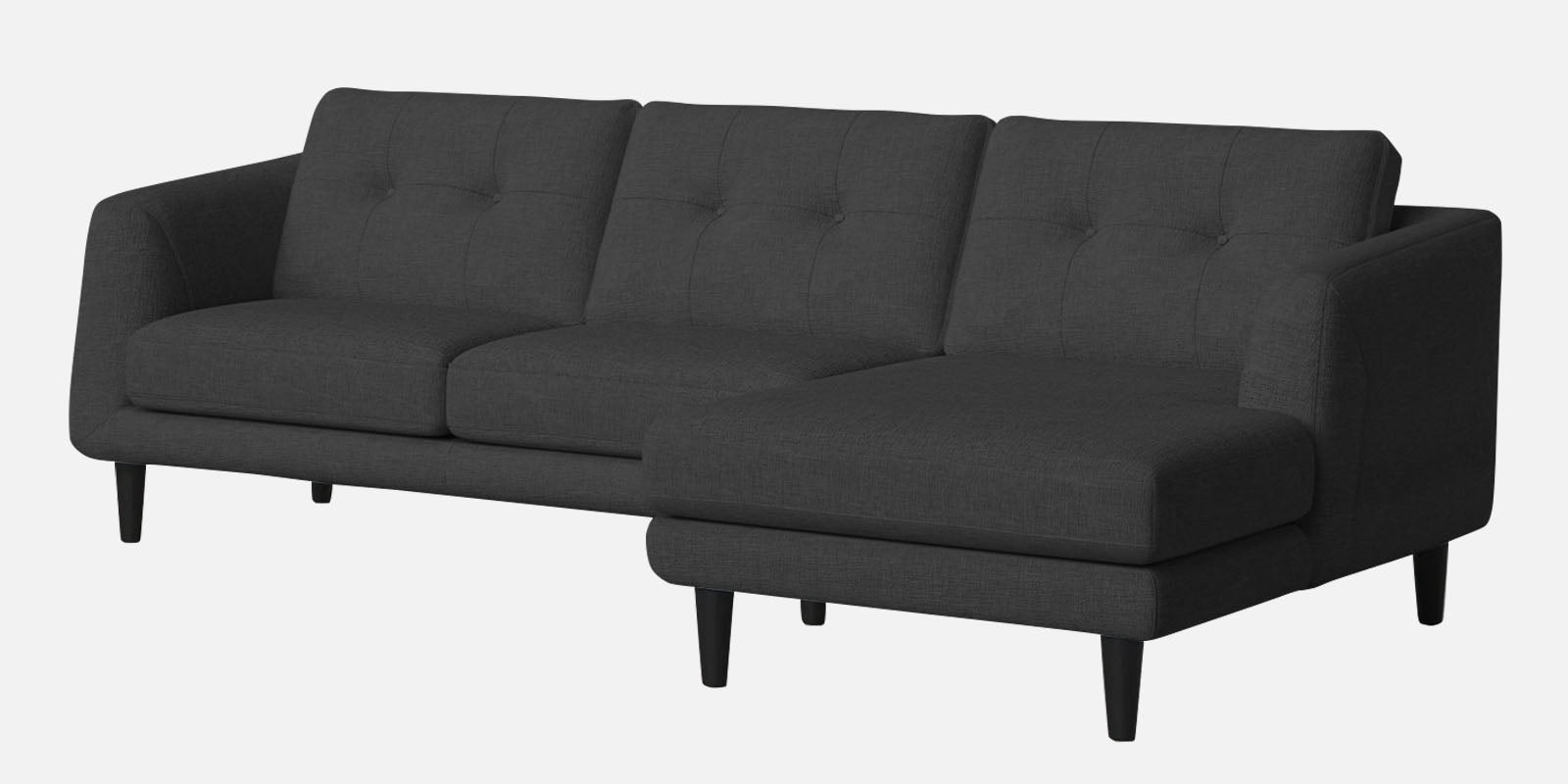 Natasha Velvet LHS Sectional Sofa (3+Lounger) In Hory Grey Colour - Febonic Living