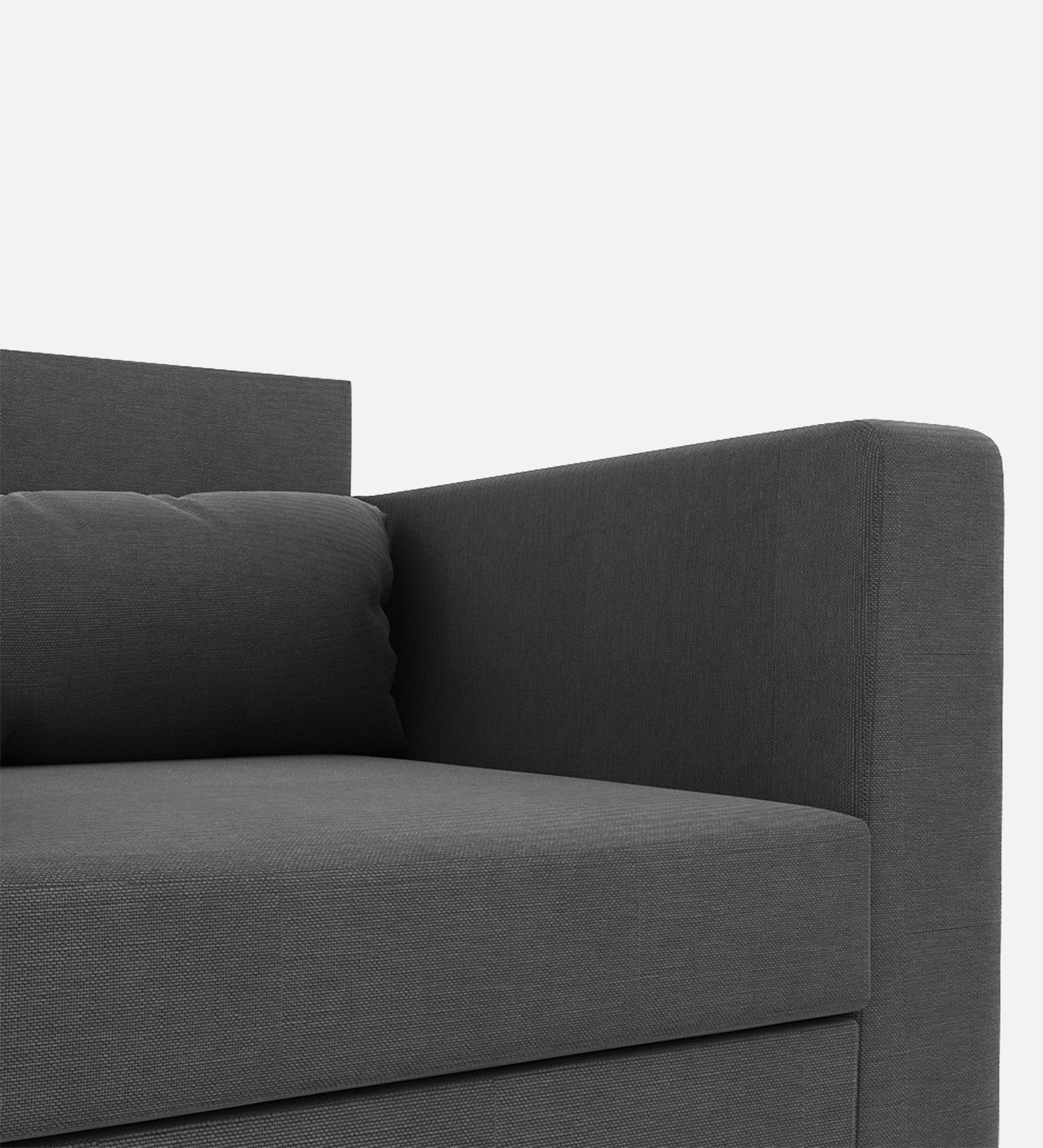 Nipul Fabric 1 Seater Sofa In Charcoal Grey Colour - Febonic Living