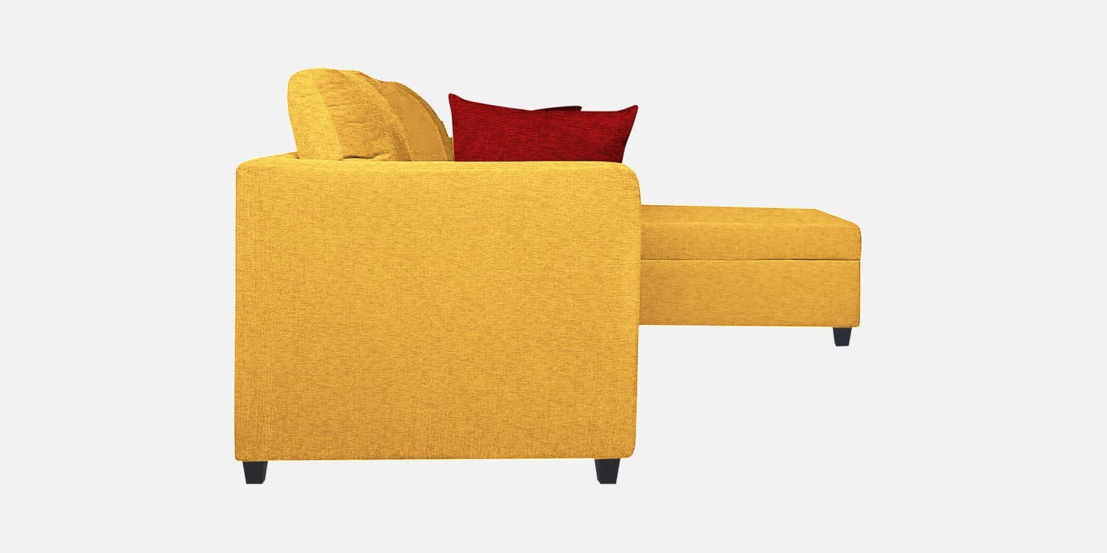 Nebula Fabric RHS Sectional Sofa (2+Lounger) In Bold Yellow Colour - Febonic Living