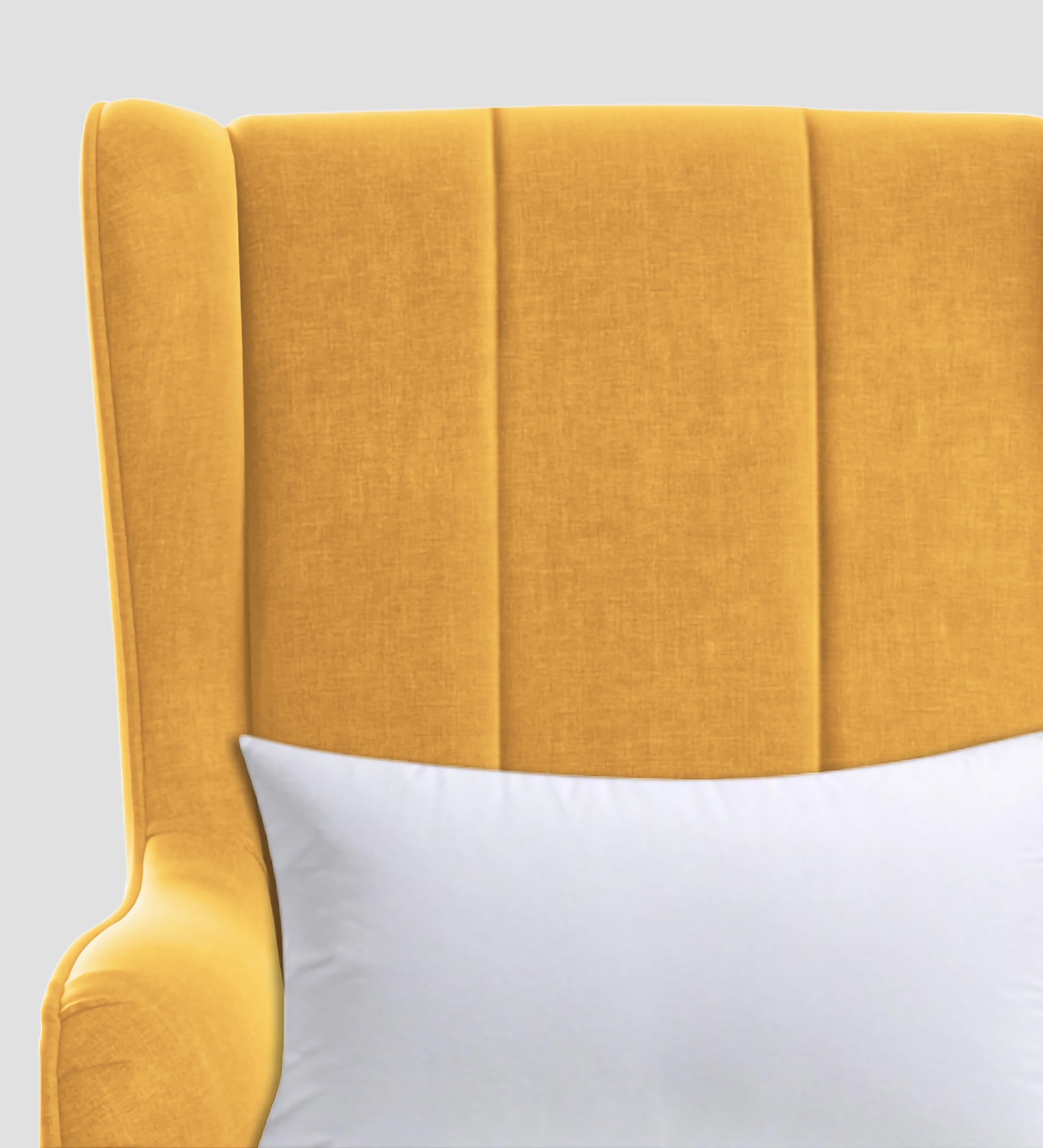 Niya Velvet Wing Chair In Turmeric yellow Colour - Febonic Living