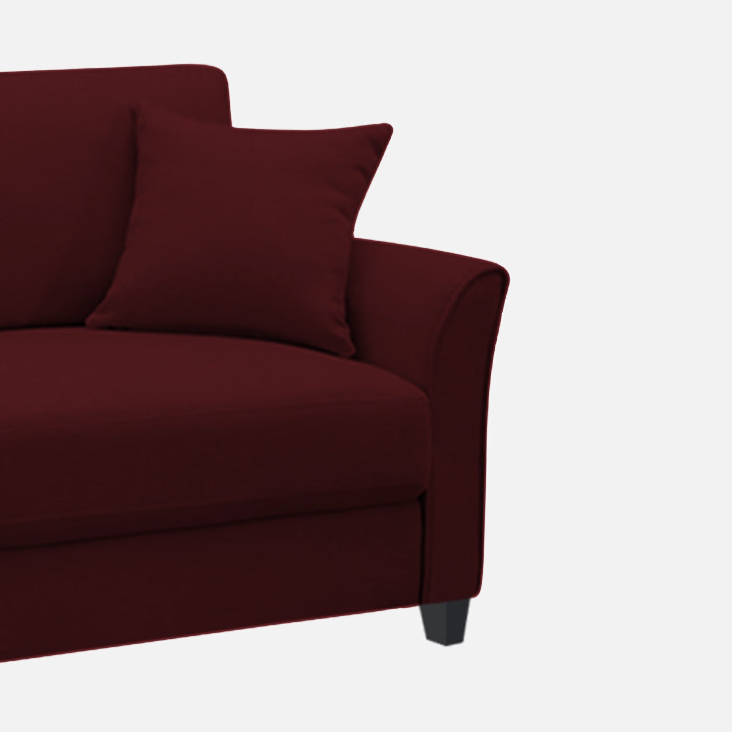 Daroo Velvet 1 Seater Sofa In Blood Maroon Colour - Febonic Living