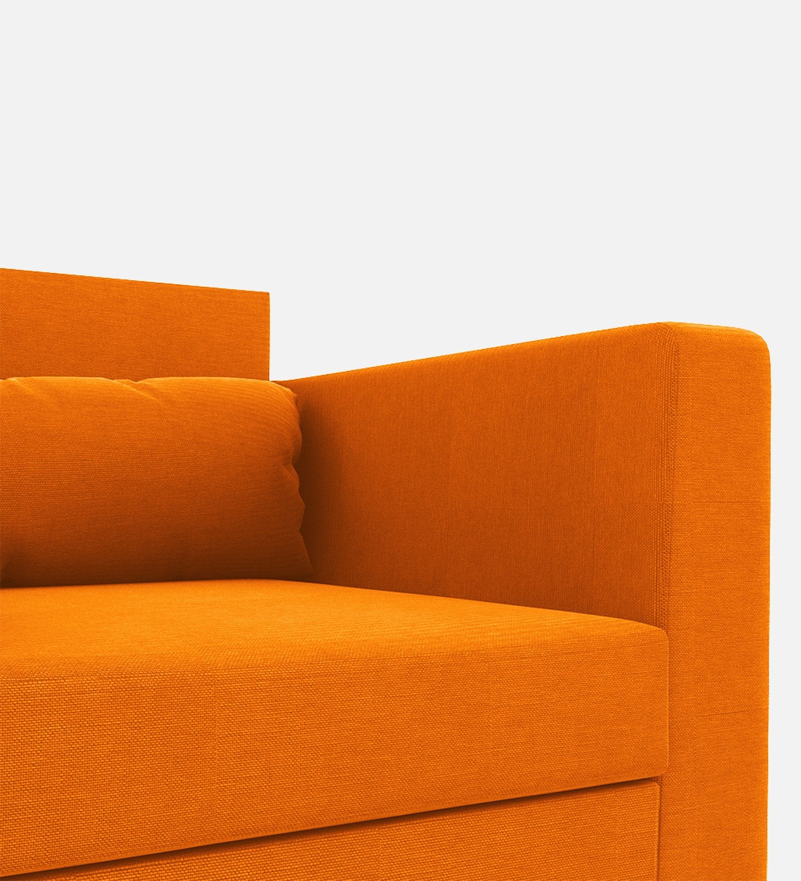 Nipul Fabric 1 Seater Sofa In Vivid Orange Colour - Febonic Living