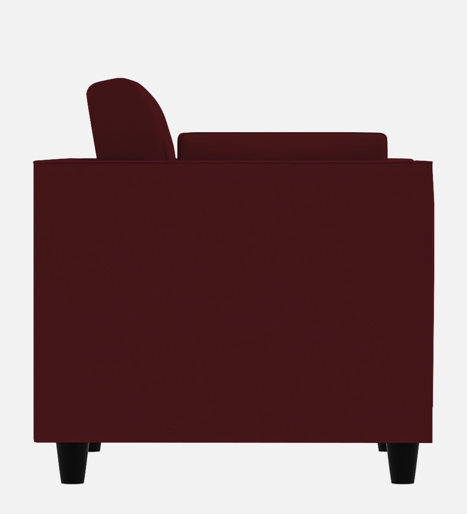 Bristo Velvet 1 Seater Sofa In Dark Maroon Colour With Storage - Febonic Living