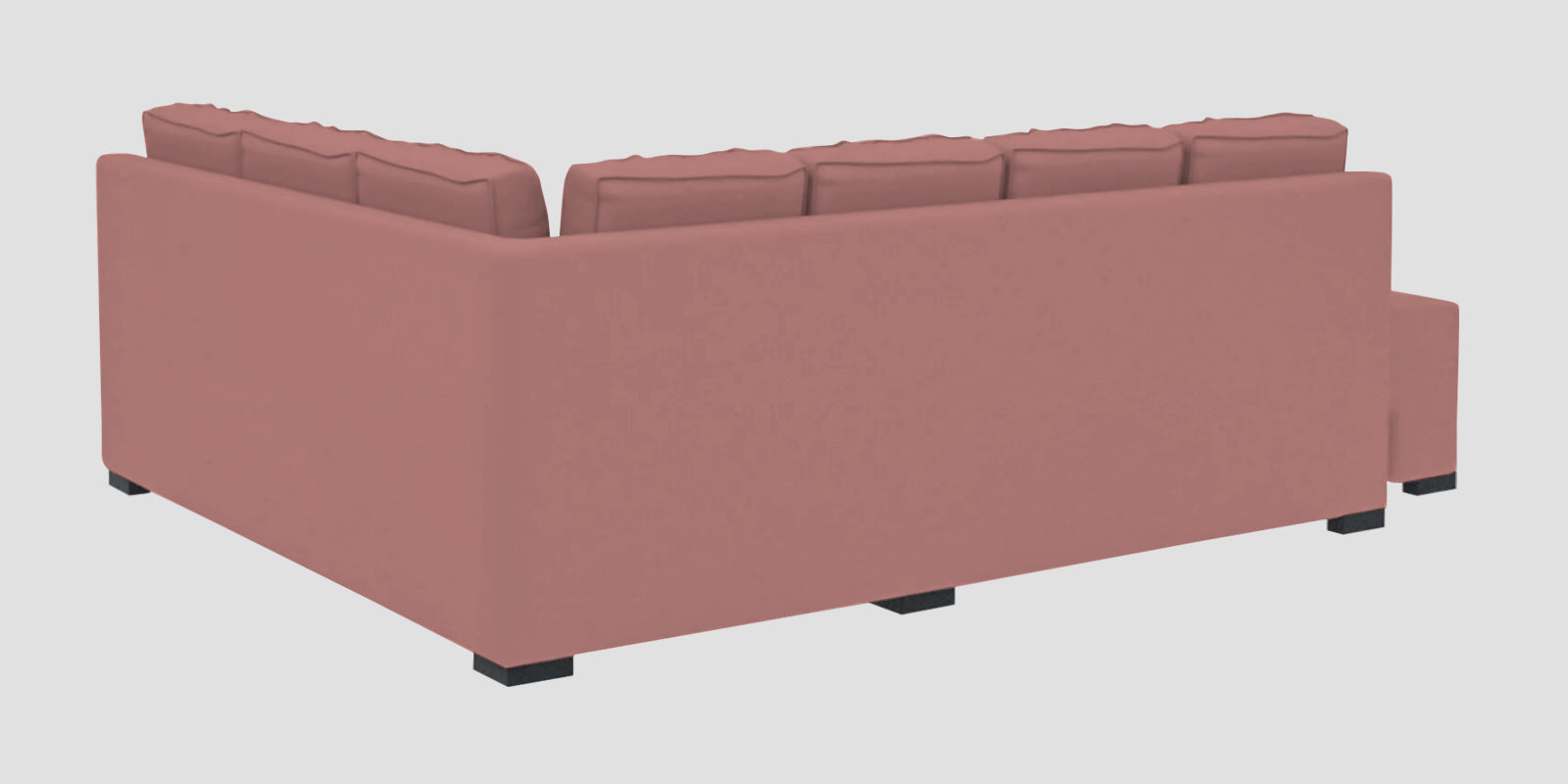 Corby Velvet RHS 6 Seater Convertible Sofa Cum Bed In Blush Pink Colour - Febonic Living