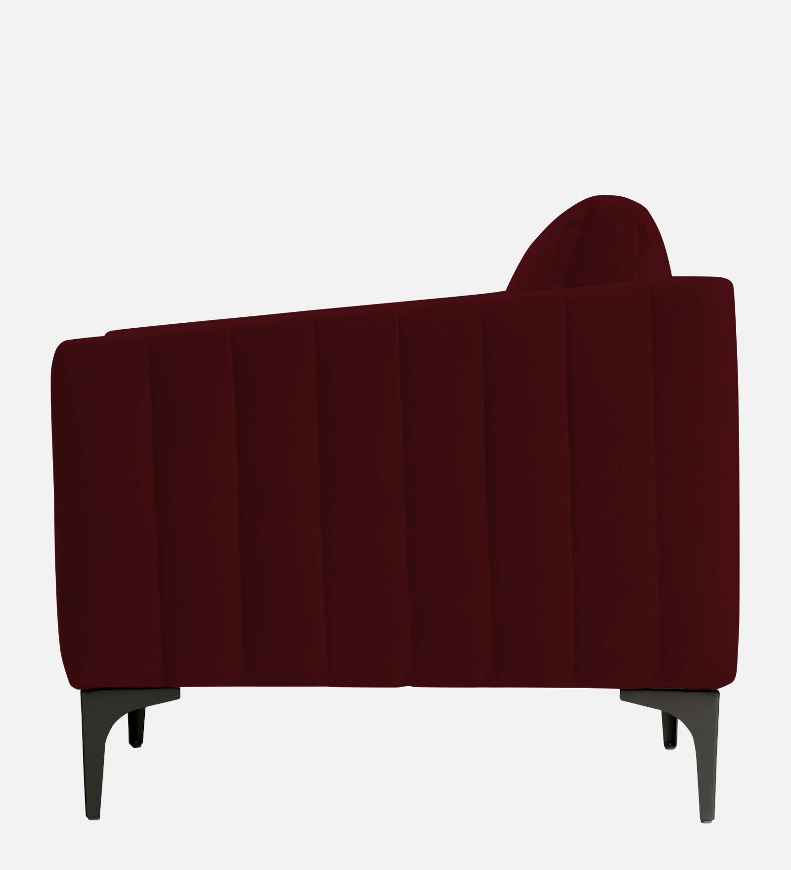 Haru Velvet 1 Seater Sofa In Dark Maroon Colour - Febonic Living