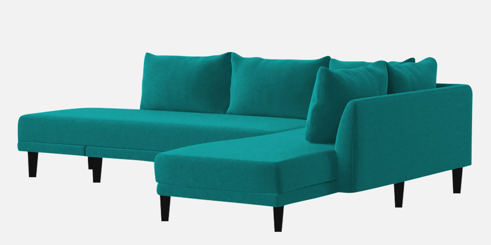 Ira Fabric LHS 6 Seater Convertible Sofa Cum Bed In Sea Green Colour - Febonic Living
