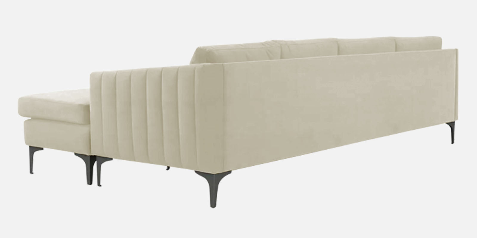 Haru Fabric LHS Sectional Sofa (3+Lounger) In Warm White Colour - Febonic Living