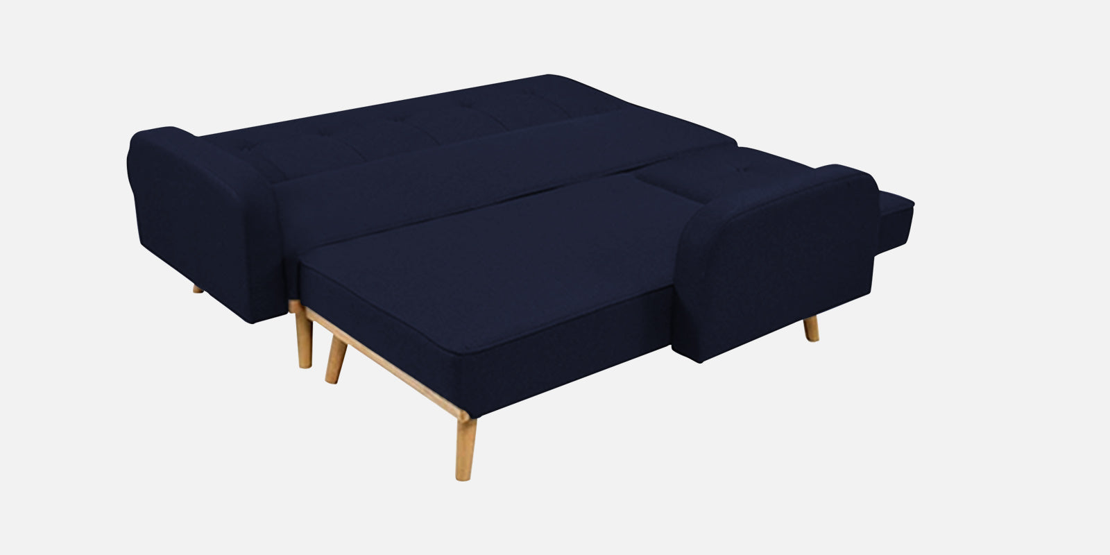 Zuno Fabric RHS Convertible Sofa Cum Bed In Royal Blue Colour - Febonic Living