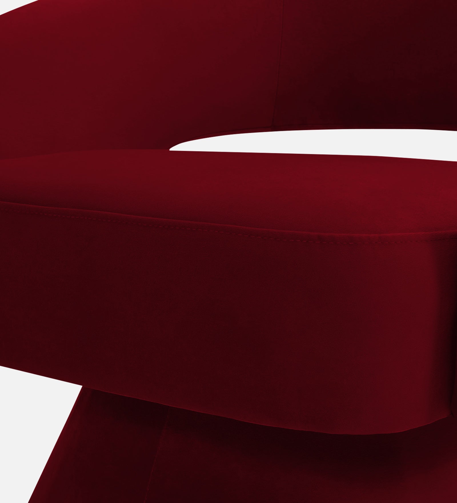 Pendra Velvet Swivel Chair In Cherry Red Colour - Febonic Living