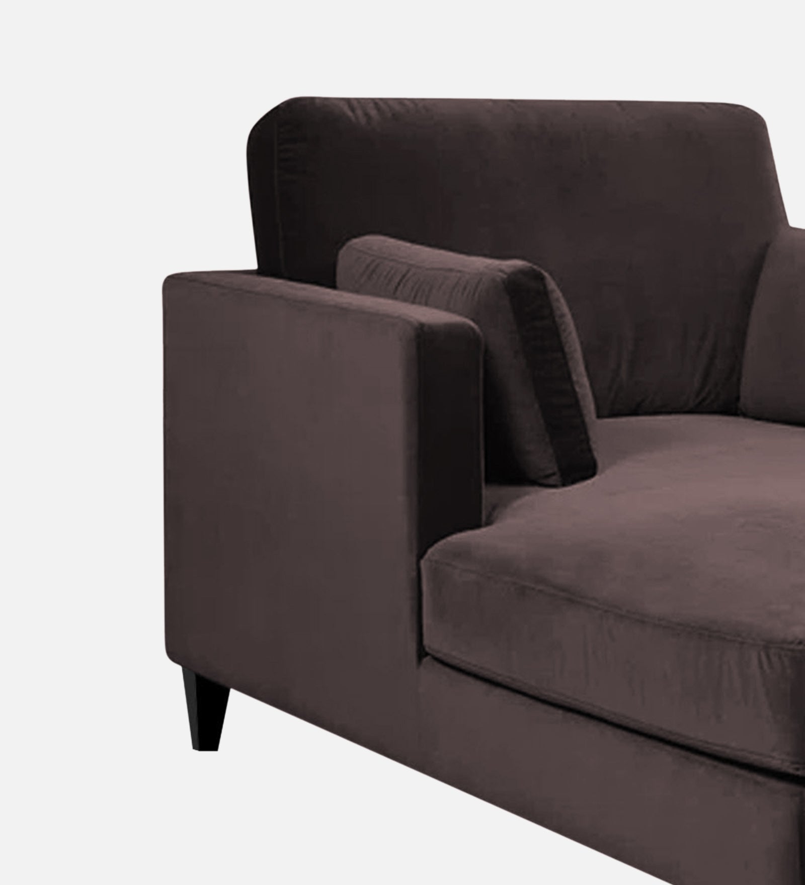 Makou Velvet Chaise Lounger In Mocha Brown Colour - Febonic Living