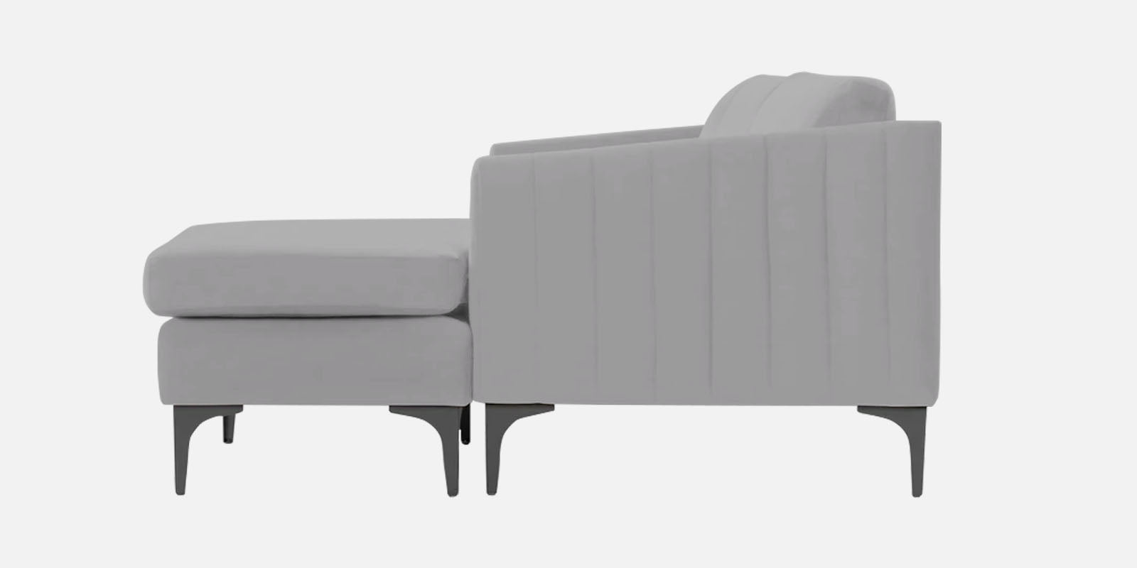 Haru Fabric RHS Sectional Sofa (2+Lounger) In Concrete Grey Colour - Febonic Living