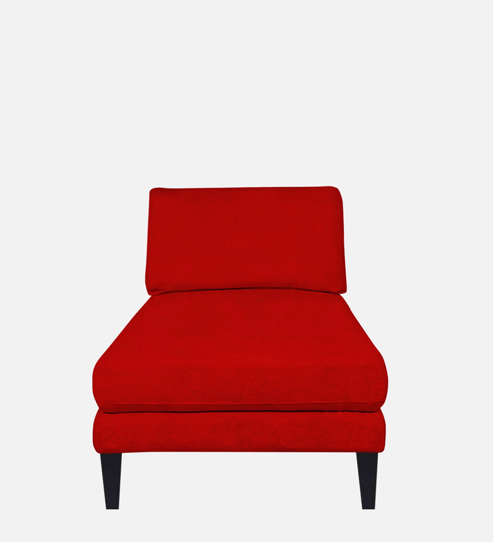 Nadia Fabric Armless Chaise Lounger In Ruby Red Colour - Febonic Living