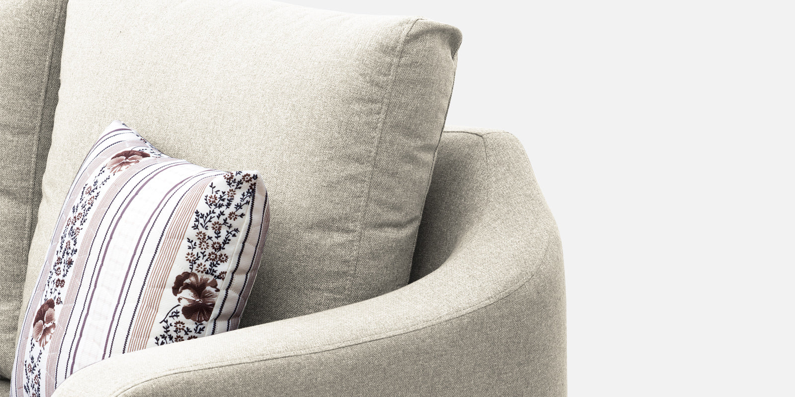 Kevin Fabric 2 Seater Sofa In Ivory Cream Colour - Febonic Living