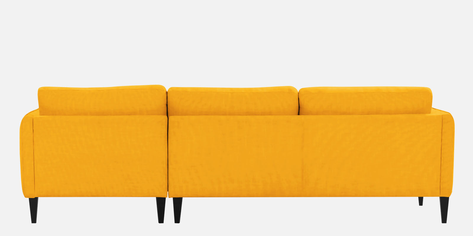 Piku Fabric LHS Sectional Sofa (3+Lounger) In Bold Yellow Colour - Febonic Living