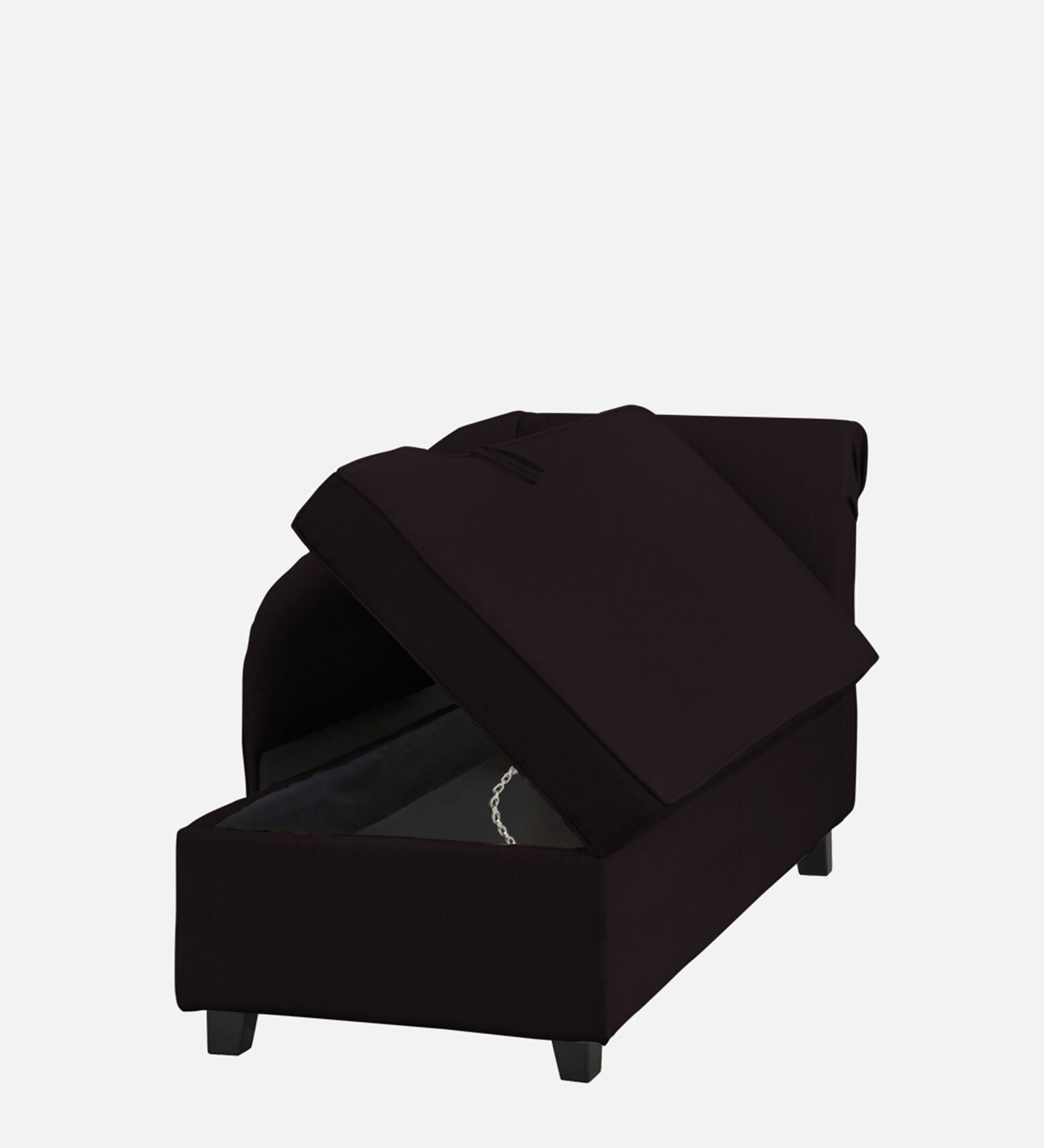 Toppy Fabric LHS Chaise Lounger In Cara Brown Colour With Storage - Febonic Living