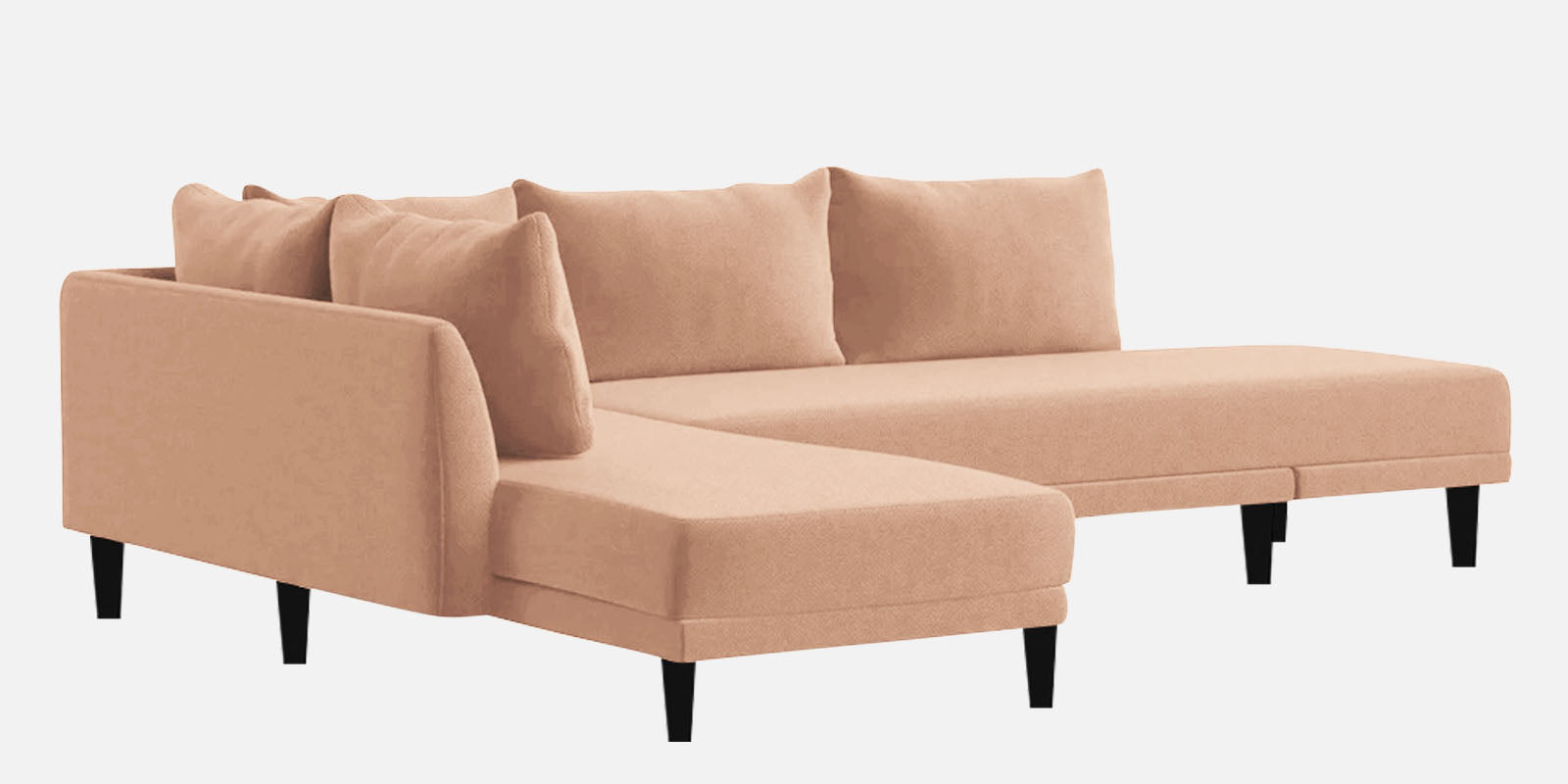 Ira Fabric RHS 6 Seater Convertible Sofa Cum Bed In Cosmic Beige Colour - Febonic Living