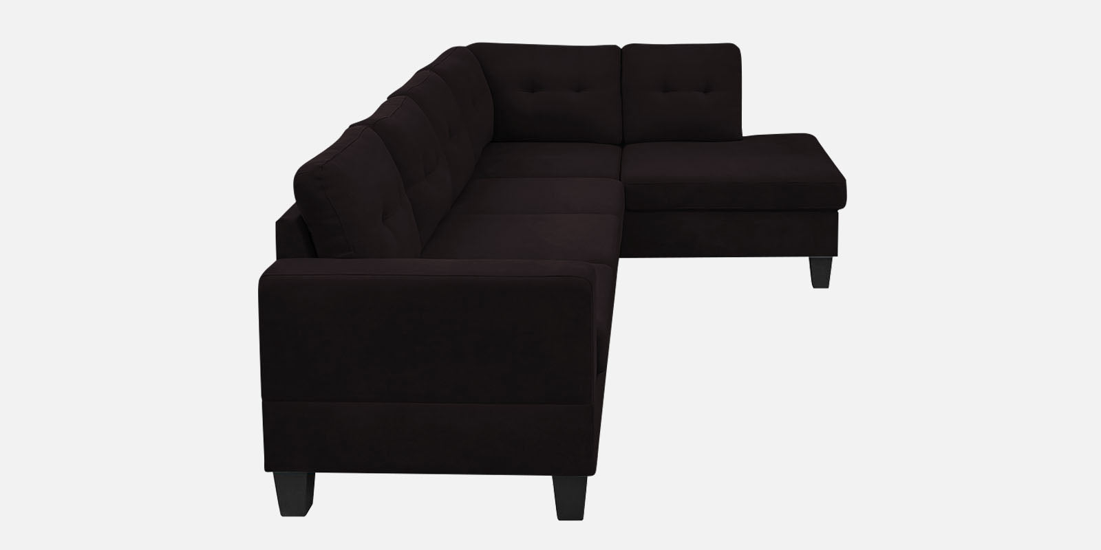 Thomas Fabric LHS Sectional Sofa (3+Lounger) In Cara Brown Colour - Febonic Living