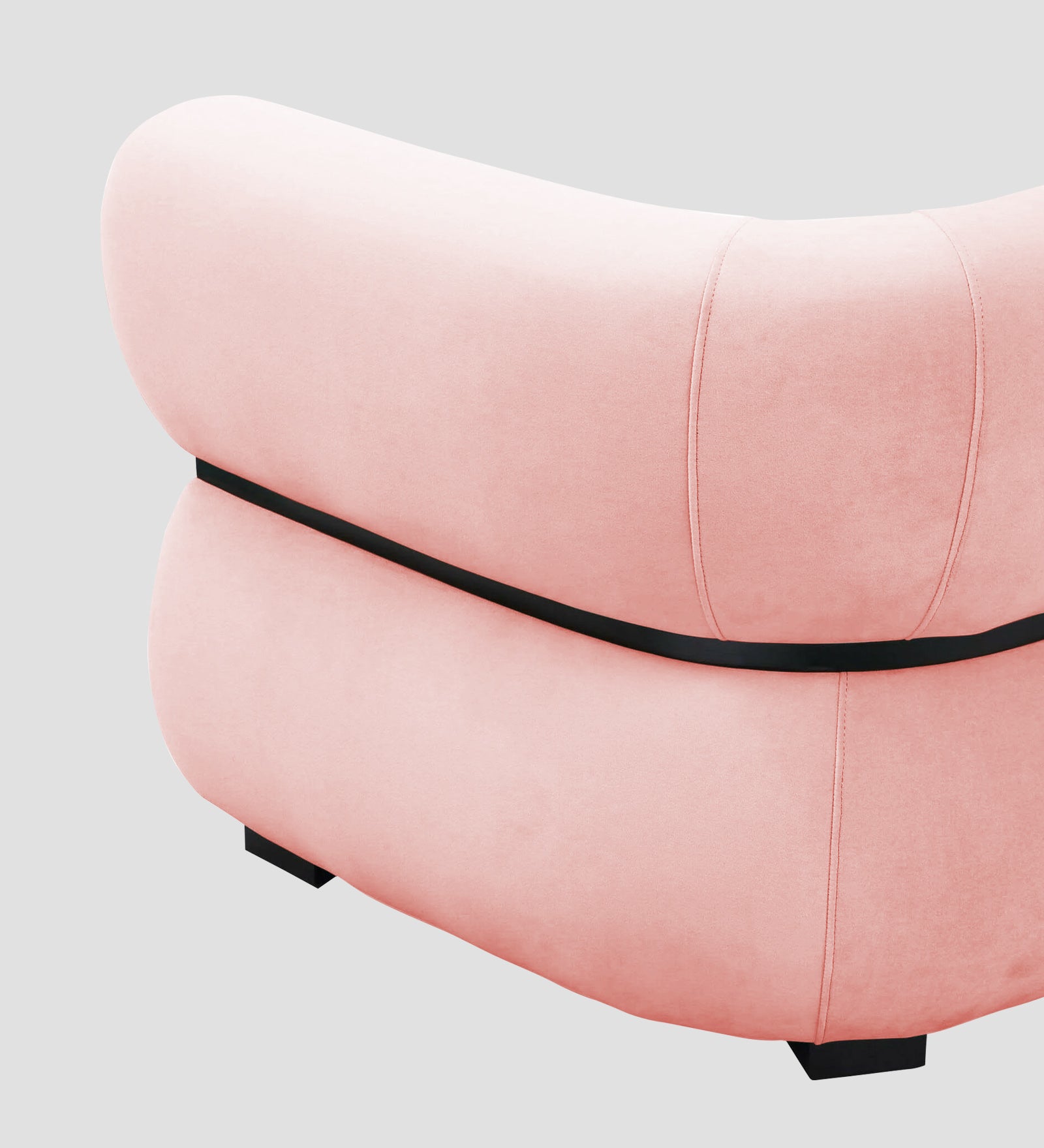 Kula Velvet 1 Seater Sofa In Millennial Pink Colour - Febonic Living