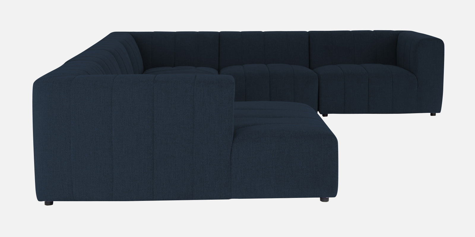 Damo Fabric RHS 8 Seater Corner Sofa In Denim Blue Colour - Febonic Living