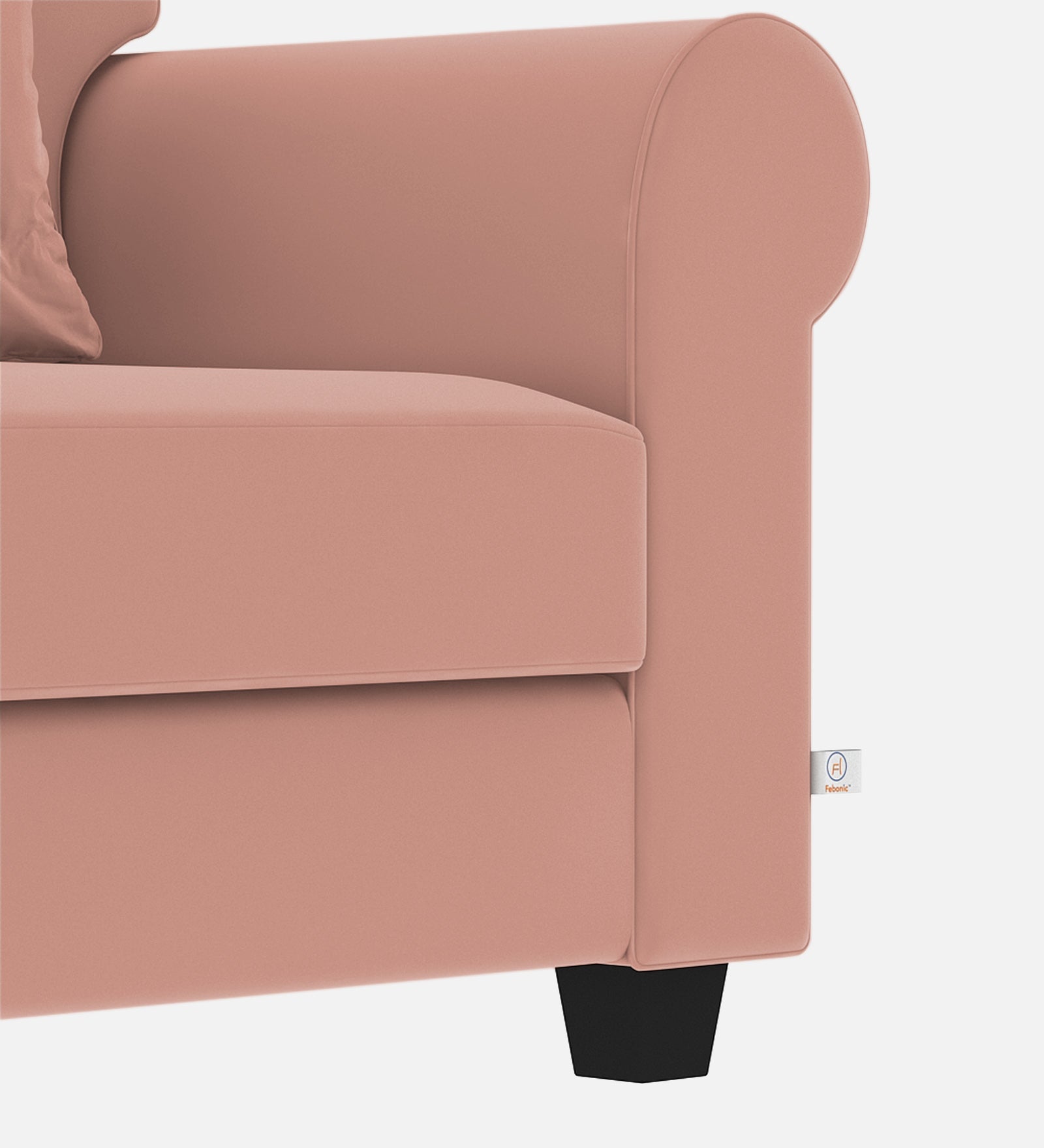 Numonk Velvet 1 Seater Sofa In Blush Pink Colour - Febonic Living