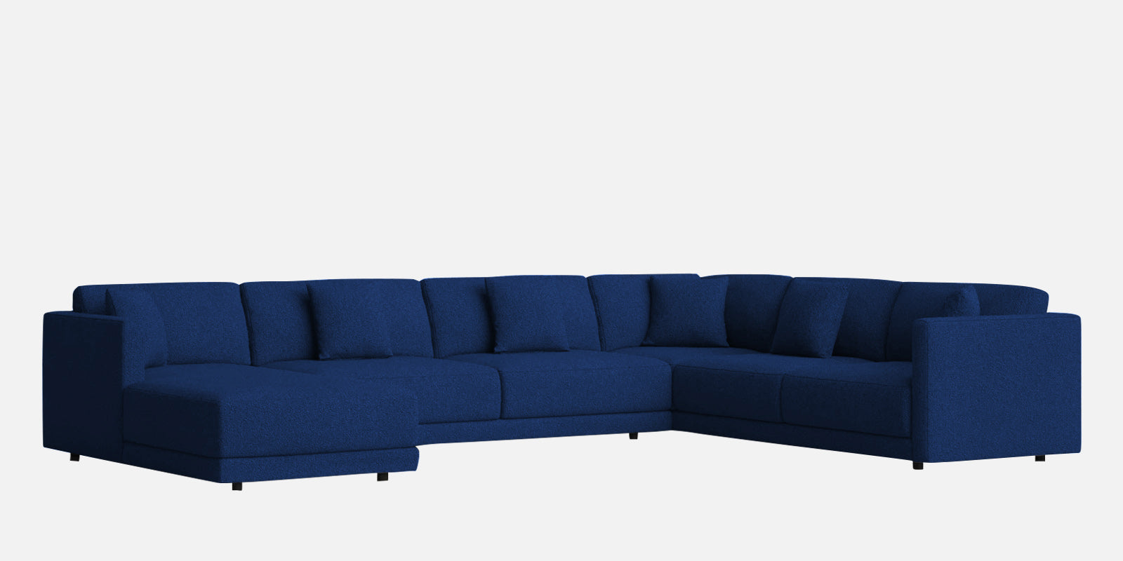 Carlin Fabric RHS 8 Seater Sectional Sofa In Royal Blue Colour - Febonic Living