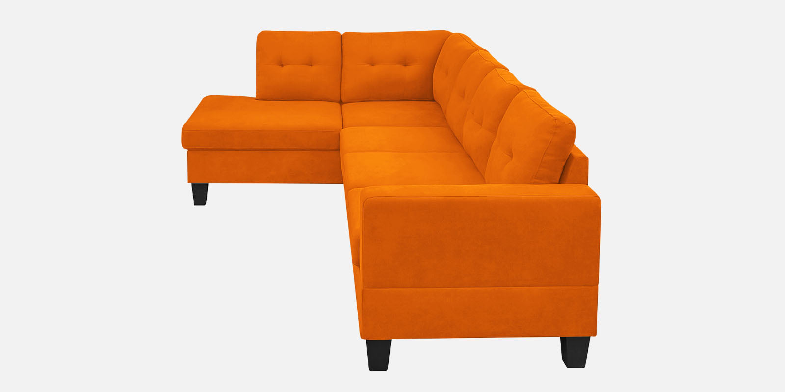 Thomas Fabric RHS Sectional Sofa (3+Lounger) In Vivid Orange Colour - Febonic Living