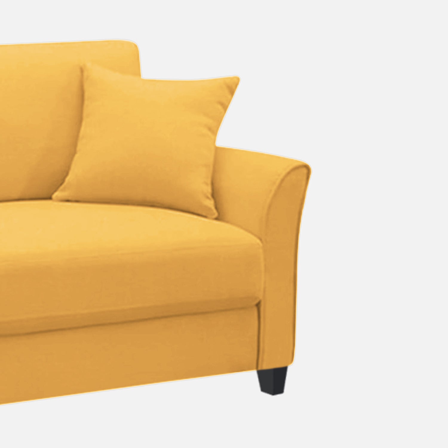 Daroo Velvet 1 Seater Sofa In Turmeric Yellow Colour - Febonic Living