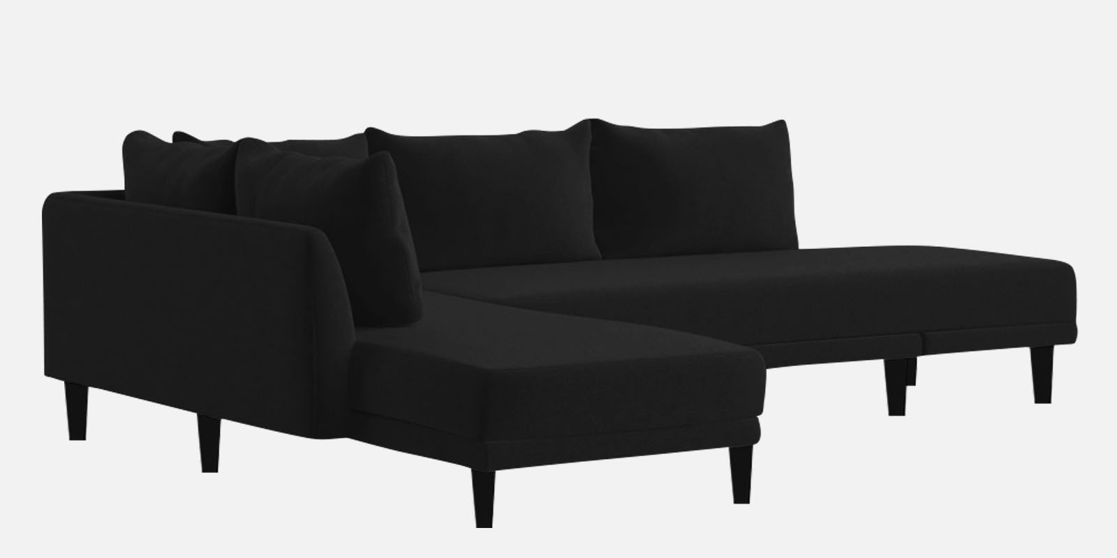 Ira Fabric RHS 6 Seater Convertible Sofa Cum Bed In Zed Black Colour - Febonic Living