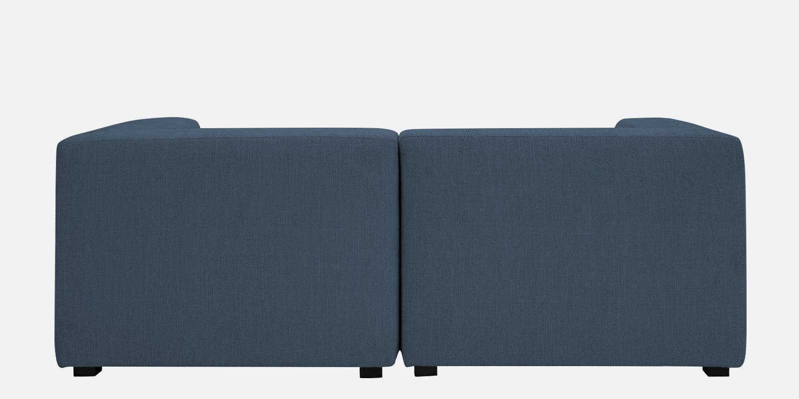 Dora Velvet LHS Sectional Sofa (2+Ottoman Lounger) In Oxford Blue Colour - Febonic Living
