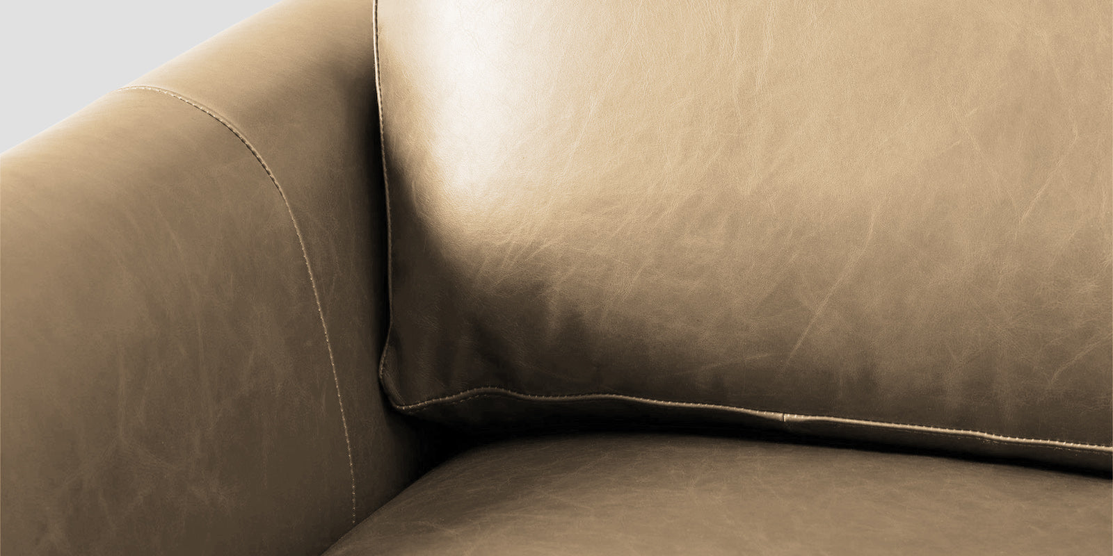Sterio Leatherette 2 Seater Sofa In Corn Beige Colour - Febonic Living