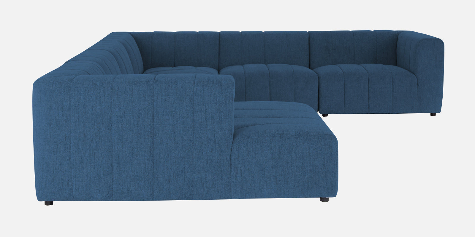 Damo Fabric RHS 8 Seater Corner Sofa In Light Blue Colour - Febonic Living