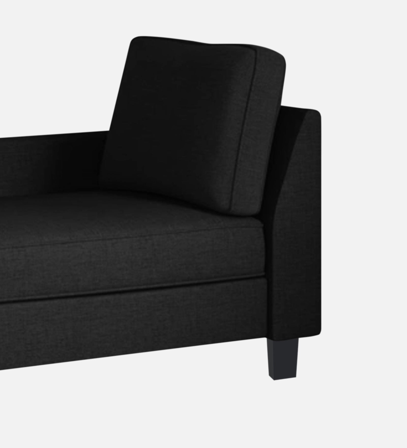 Harry Fabric LHS Chaise Lounger In Zed Black Colour - Febonic Living
