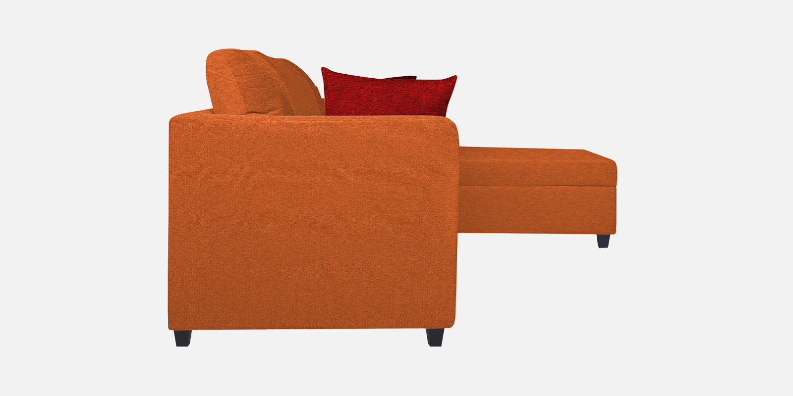 Nebula Fabric LHS Sectional Sofa (2+Lounger) In Vivid Orange Colour - Febonic Living