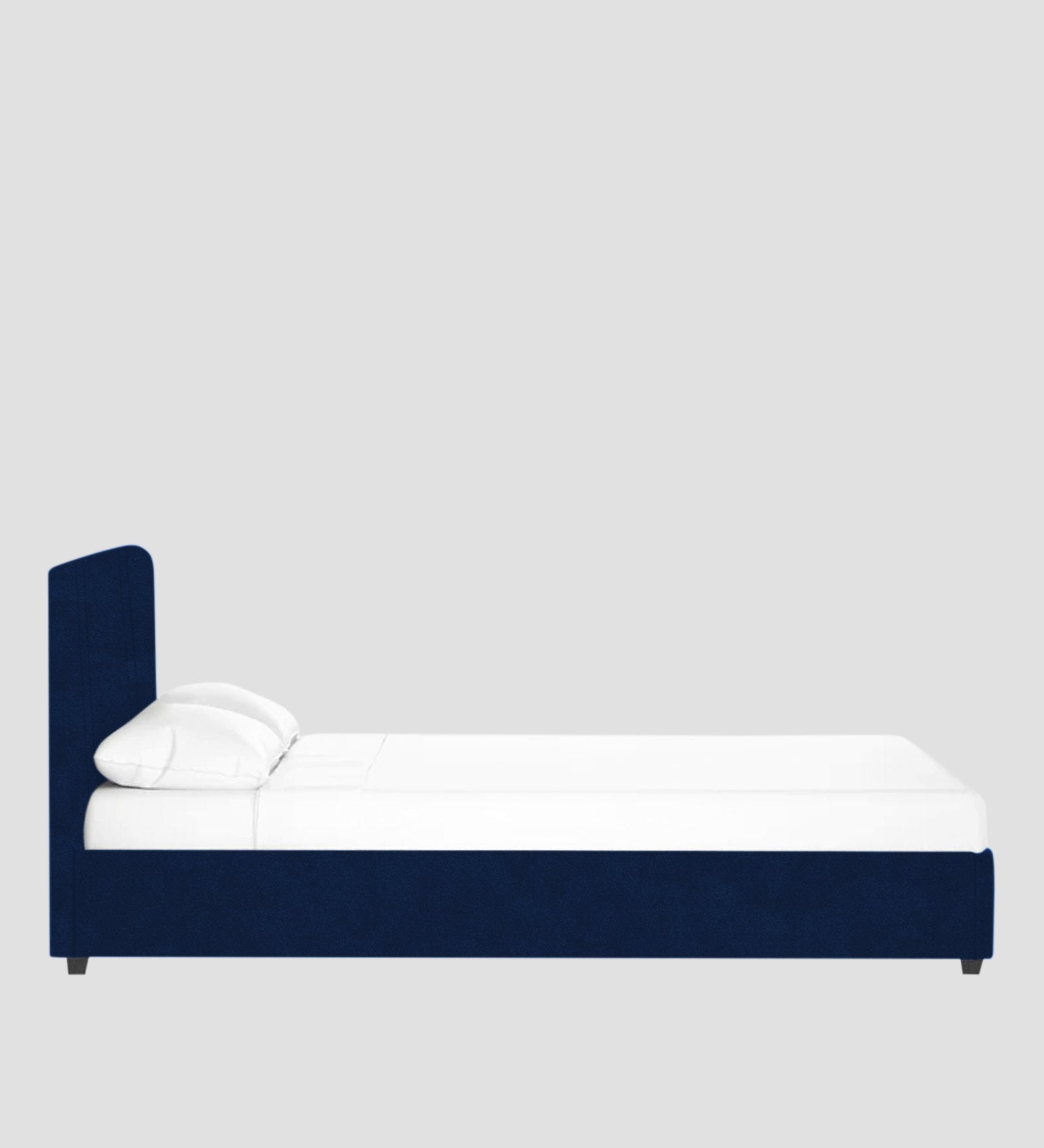 Asyra Velvet Queen Size Bed in Imperial Blue Colour With Box Storage - Febonic Living