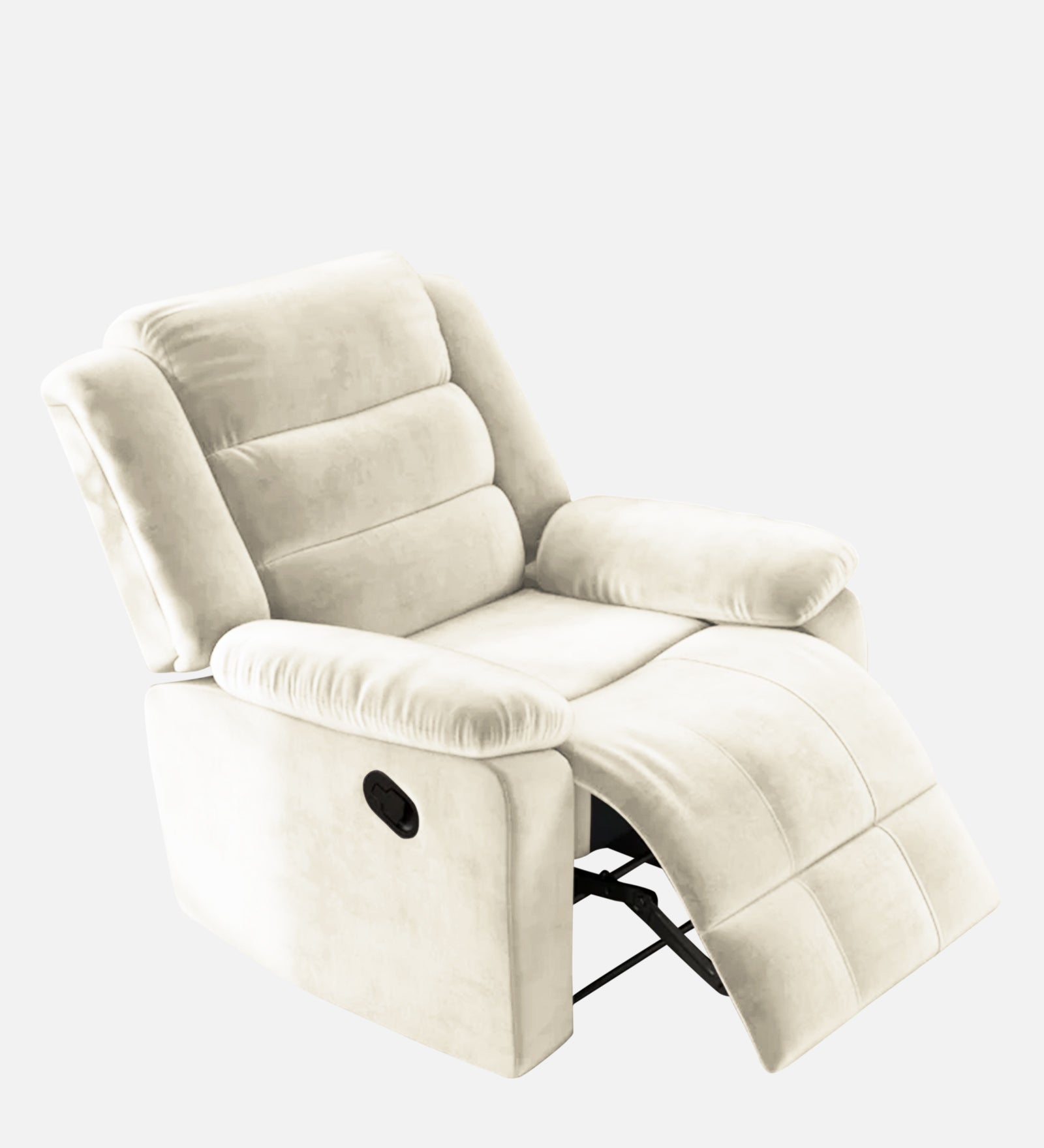 Erra Fabric 1 Seater Motorized Recliner In Ivory Cream Colour - Febonic Living