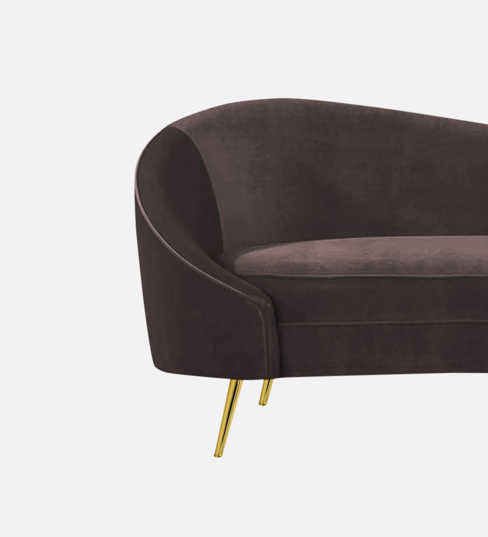 Cely Velvet RHS Chaise Lounger In Mocha Brown Colour - Febonic Living