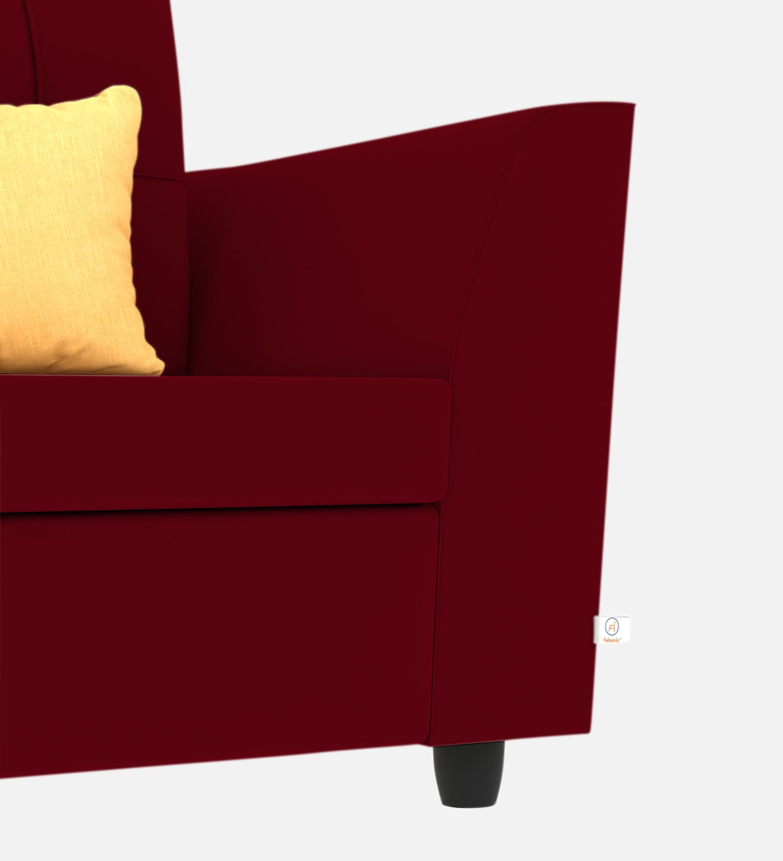 Nestin Velvet 1 Seater Sofa In Cherry red Colour - Febonic Living