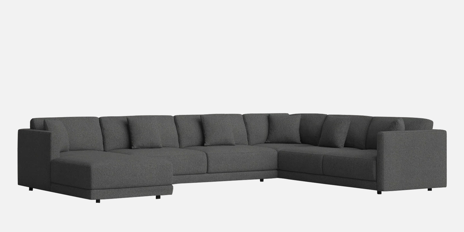 Carlin Fabric RHS 8 Seater Sectional Sofa In Charcoal Grey Colour - Febonic Living